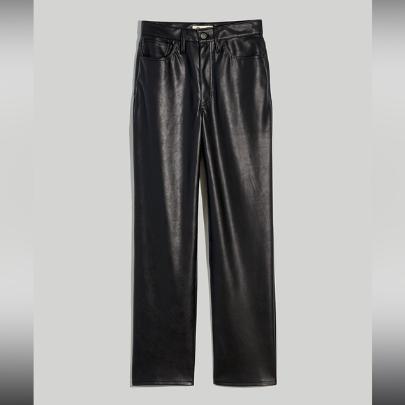 Madewell The Perfect Vintage Straight Jean Faux Leather Edition NWT Size 33 PLUS - Picture 4 of 6